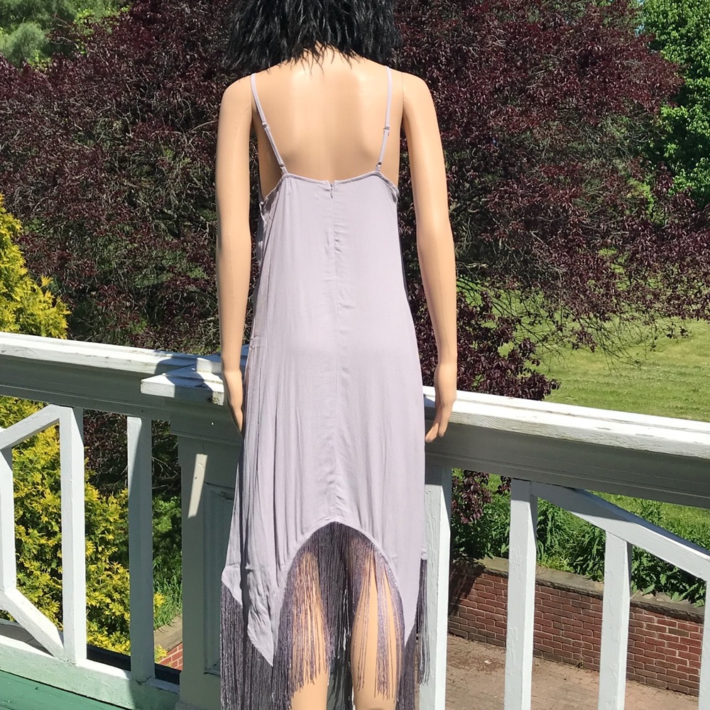🌸🆕 Mauve Thin Strap Embroidered Fringe Dress - Picture 6 of 8